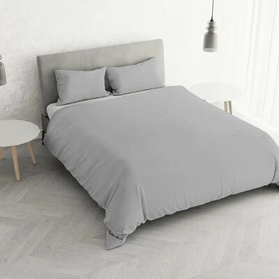 Ensemble de housse de duvet en satin italien - Gris - Ensemble de housse de duvet Ensemble de housse de duvet en satin italien - Gris - Ensemble de housse de duvet