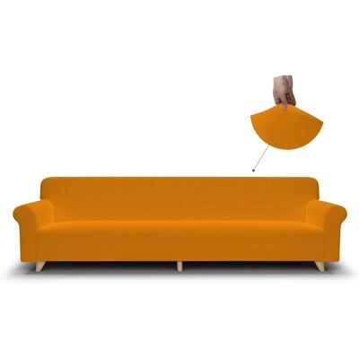Housse de canapé Datex - Orange - 220x270cm - Protège et Décore Housse de canapé Datex - Orange - 220x270cm - Protège et Décore