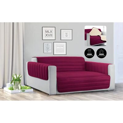 Funda de sofá impermeable MB HOME - Burdeos/Crema para 3 plazas Funda de sofá impermeable MB HOME - Burdeos/Crema para 3 plazas