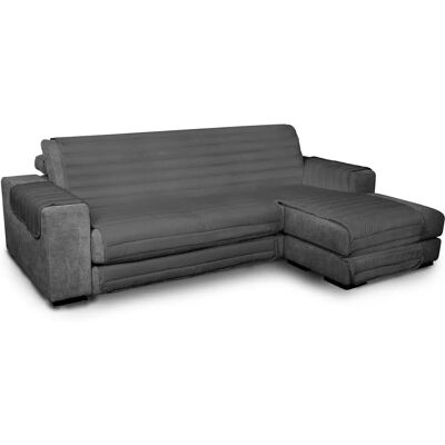 Housse de Canapé Grise Foncé avec Péninsule, Réversible, 190cm Housse de Canapé Grise Foncé avec Péninsule, Réversible, 190cm