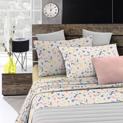Juego de sábanas de microfibra color brillante - Juego de cama 1 y medio Juego de sábanas de microfibra color brillante - Juego de cama 1 y medio