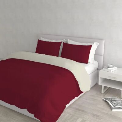 Ensemble housse de couette double Datex - 250 x 200 cm - Bordeaux, Crème - Literie Ensemble housse de couette double Datex - 250 x 200 cm - Bordeaux, Crème - Literie