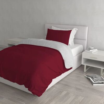 HOMEMANIA Bawełniany zestaw poszewek na kołdrę - 150x200cm - Bordeaux / Szary - Pościel HOMEMANIA Bawełniany zestaw poszewek na kołdrę - 150x200cm - Bordeaux / Szary - Pościel