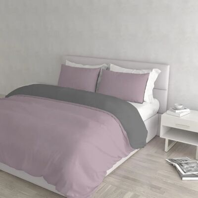 Ensemble de housse de duvet double Datex - Rose/Gris - Literie Ensemble de housse de duvet double Datex - Rose/Gris - Literie