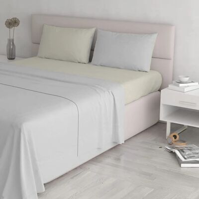 Ensemble de linge de lit double Datex Gris/Crème - 240x300cm Ensemble de linge de lit double Datex Gris/Crème - 240x300cm