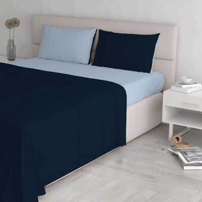 Ensemble de Linge de Lit Double Face Bleu - Linge de Lit Ensemble de Linge de Lit Double Face Bleu - Linge de Lit