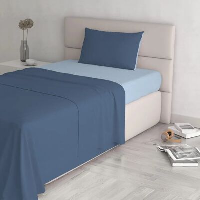 Ensemble de linge de lit double Datex - Bleu Ensemble de linge de lit double Datex - Bleu