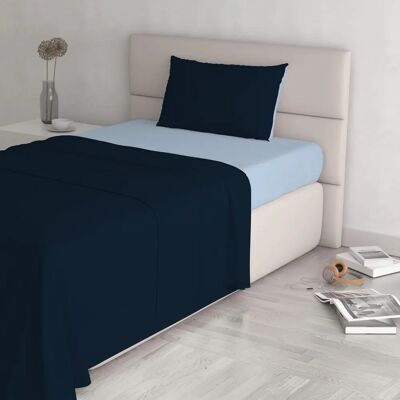 Ensemble de linge de lit italien - Bleu - Coton, Durable, Fabriqué en Italie Ensemble de linge de lit italien - Bleu - Coton, Durable, Fabriqué en Italie