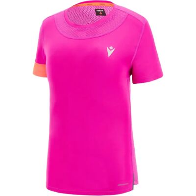 Macron BRIDGET - Dames T-shirt fuchsia/oranje met mesh-achterkant Macron BRIDGET - Dames T-shirt fuchsia/oranje met mesh-achterkant