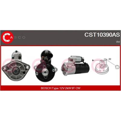 Casco Start Motor - CST10390AS - 9 Zähne - 2kW - Uhrzeigersinn - Startmotor Casco Start Motor - CST10390AS - 9 Zähne - 2kW - Uhrzeigersinn - Startmotor