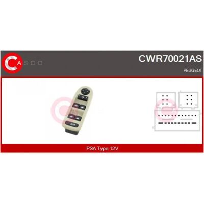 CASCO CWR70021AS - Elektrischer Fenster Schalter CASCO CWR70021AS - Elektrischer Fenster Schalter