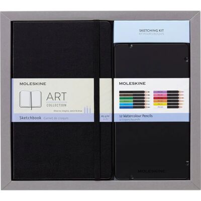 Kit de Dibujo Moleskine - Cuaderno de Arte Grande con Lápices Acuarelables Kit de Dibujo Moleskine - Cuaderno de Arte Grande con Lápices Acuarelables