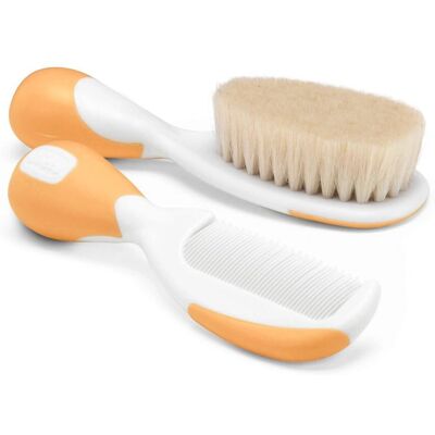 Chicco Baby Grooming Set - Natural Bristles, Rounded Tips - Baby Grooming Set Chicco Baby Grooming Set - Natural Bristles, Rounded Tips - Baby Grooming Set