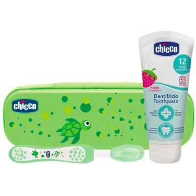 Set de Higiene Dental Verde Chicco - 12m+ Cepillo y Pasta Set de Higiene Dental Verde Chicco - 12m+ Cepillo y Pasta