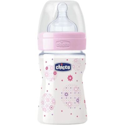 Biberón de Silicona Rosa Chicco Well-Being 150ml - Biberón Biberón de Silicona Rosa Chicco Well-Being 150ml - Biberón