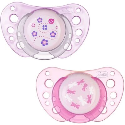 Chicco Sucette - Physio Air Caucciù Rose 0-6m - Publicité Chicco Sucette - Physio Air Caucciù Rose 0-6m - Publicité