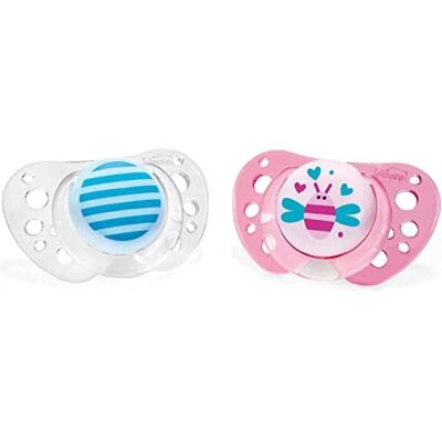 Chicco PhysioAir Latex Chupeta - 16-36M, Azul, 2 unidades Chicco PhysioAir Latex Chupeta - 16-36M, Azul, 2 unidades