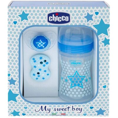 Set de Biberón y Chupete Chicco - 150ml Azul Set de Biberón y Chupete Chicco - 150ml Azul