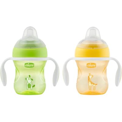 Tazza di Transizione Verde Chicco, Manici, 200ml - Bicchiere bambino Tazza di Transizione Verde Chicco, Manici, 200ml - Bicchiere bambino