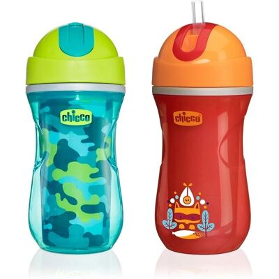 Bicchiere Sport Verde Chicco - 266ml Antiflusso per Bambini Bicchiere Sport Verde Chicco - 266ml Antiflusso per Bambini