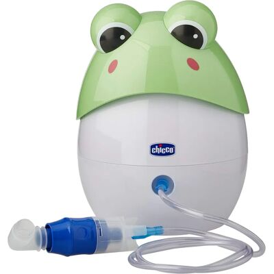 Dispositivo aerosol portatile Chicco con personaggio di rana - Strumento di terapia respiratoria Dispositivo aerosol portatile Chicco con personaggio di rana - Strumento di terapia respiratoria