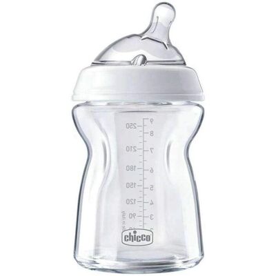 Biberón de cristal anticólicos 0 meses - 250 ml - Chicco Natural Feeling Biberón de cristal anticólicos 0 meses - 250 ml - Chicco Natural Feeling