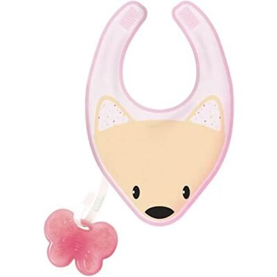 Bavaglio e anello da dentizione 3 in 1 Rosa Chicco 4 mesi+ Bavaglio e anello da dentizione 3 in 1 Rosa Chicco 4 mesi+