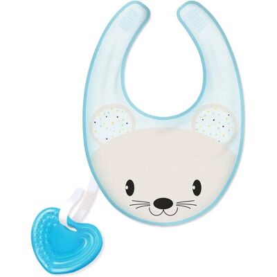 Chicco Anillo de Dentición con Babero 3 en 1 Azul 4m - Anillo de Dentición Chicco Anillo de Dentición con Babero 3 en 1 Azul 4m - Anillo de Dentición