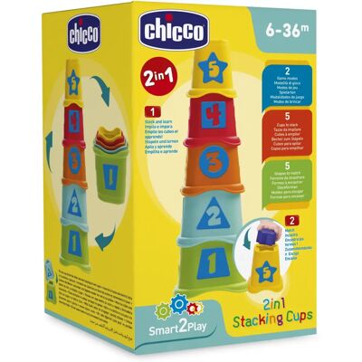 Chicco 09373-00 Sandkastenspielzeug - Bunte Stapelbecher für Kinder Chicco 09373-00 Sandkastenspielzeug - Bunte Stapelbecher für Kinder
