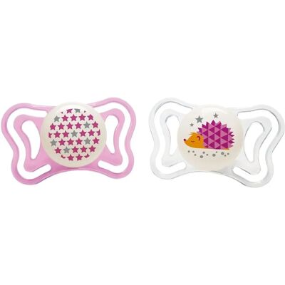 Sucette Chicco Physio Light Rose - Pack de 2 pour 6-16 mois - Publicité Sucette Chicco Physio Light Rose - Pack de 2 pour 6-16 mois - Publicité