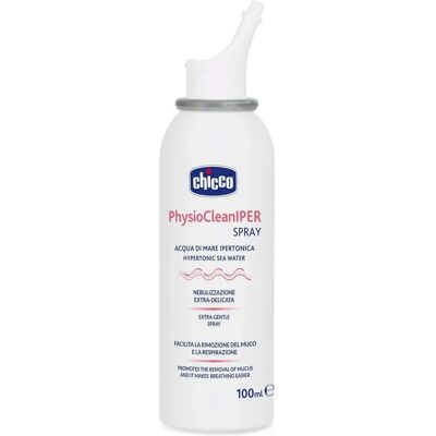 Chicco PhysioCleanIPER Spray Nasale Acqua di Mare - 12m+ - 100ml Chicco PhysioCleanIPER Spray Nasale Acqua di Mare - 12m+ - 100ml
