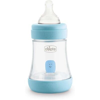 Biberón de silicona Chicco Perfect5 - Azul - 150ml - Biberón para bebé Biberón de silicona Chicco Perfect5 - Azul - 150ml - Biberón para bebé