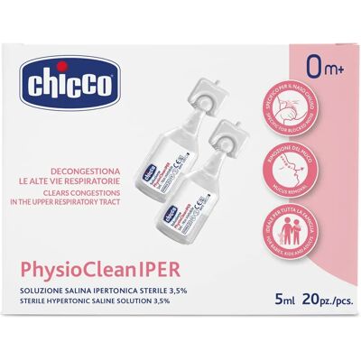 Soluzione Salina Ipertonica Chicco - 20 Pezzi - 3,5% Sterile Soluzione Salina Ipertonica Chicco - 20 Pezzi - 3,5% Sterile