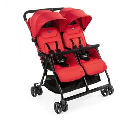 Cochecito Chicco Ohlala Twin - Lateral, 2 asientos, Rojo Cochecito Chicco Ohlala Twin - Lateral, 2 asientos, Rojo