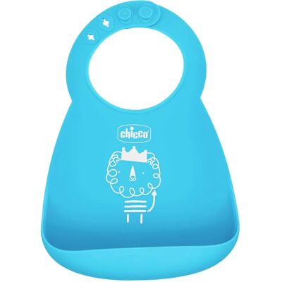 Chicco Blå Silikonsmocka med Smulrån - Matningsaccessoar Chicco Blå Silikonsmocka med Smulrån - Matningsaccessoar
