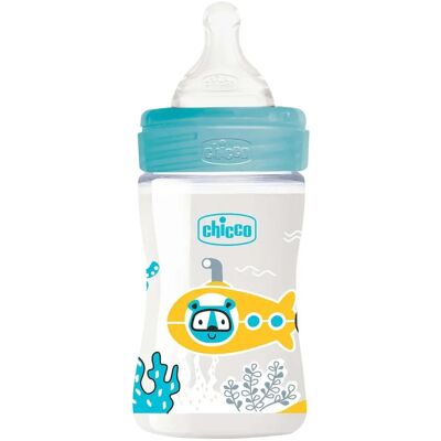 Chicco Wellbeing Biberón Flujo Lento 150 ml azul claro Chicco Wellbeing Biberón Flujo Lento 150 ml azul claro