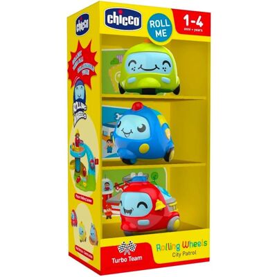 Conjunto de 3 carros de patrulha urbana Chicco - Brinquedos para 1-4 anos Conjunto de 3 carros de patrulha urbana Chicco - Brinquedos para 1-4 anos