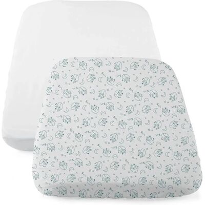 Chicco Draps pour lit Foxy Next2Me, lot de 2 - Publicité Chicco Draps pour lit Foxy Next2Me, lot de 2 - Publicité