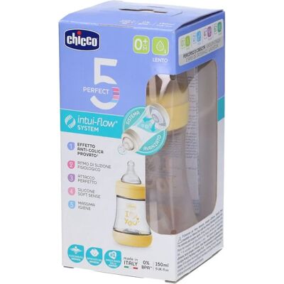 Chicco Perfect 5 Barnflaska Gul Långsam Flöde - Barnflaska Chicco Perfect 5 Barnflaska Gul Långsam Flöde - Barnflaska