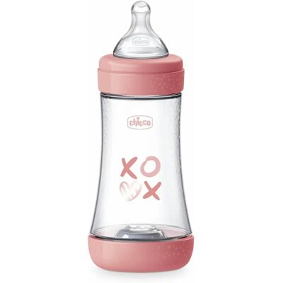 Chicco Babyflasche mit Anti-Koliken-System - Rosa, 240ml, 2M+ Chicco Babyflasche mit Anti-Koliken-System - Rosa, 240ml, 2M+