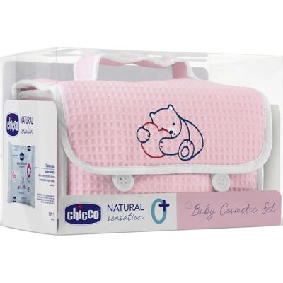 Set Igiene Neonato Rosa Pique Chicco - Borsa, 5 Pezzi Set Igiene Neonato Rosa Pique Chicco - Borsa, 5 Pezzi