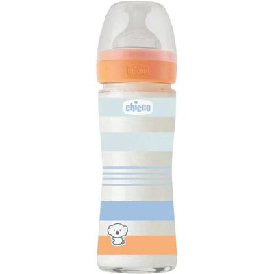Biberon en Verre Chicco Well-being 240ml - Prévention coliques reflux - Publicité Biberon en Verre Chicco Well-being 240ml - Prévention coliques reflux - Publicité