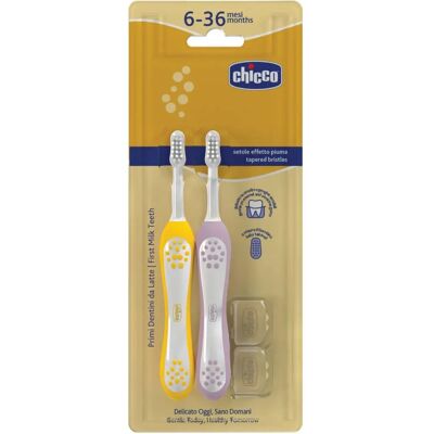 Chicco Baby-Zahnbürsten - 6-36m - Doppelpack Chicco Baby-Zahnbürsten - 6-36m - Doppelpack