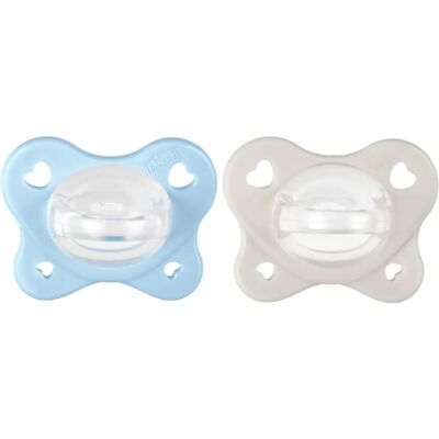 Chicco Dual Soft Smoczek - Ortodontyczny, Silikon, Niebiesko/Szary Chicco Dual Soft Smoczek - Ortodontyczny, Silikon, Niebiesko/Szary