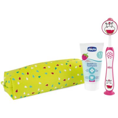 Kit Dentário Rosa Chicco 3-6 Anos Kit Dentário Rosa Chicco 3-6 Anos