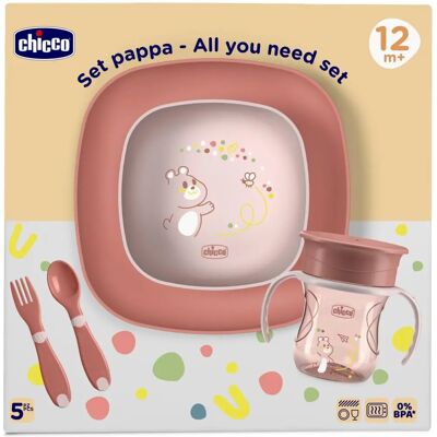Chicco Baby Essensset 12M+ Pink - Baby Essensset Chicco Baby Essensset 12M+ Pink - Baby Essensset