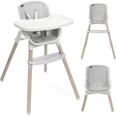 Chicco Zest Plus Trähöjd Barnstol - Baby, Grå, 53x86x71cm Chicco Zest Plus Trähöjd Barnstol - Baby, Grå, 53x86x71cm
