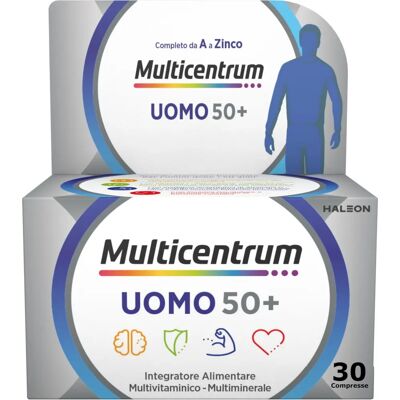 Glaxosmithkline Multicentrum Uomo 50+ - Integratore multivitaminico e multiminerale - 30 Compresse Glaxosmithkline Multicentrum Uomo 50+ - Integratore multivitaminico e multiminerale - 30 Compresse