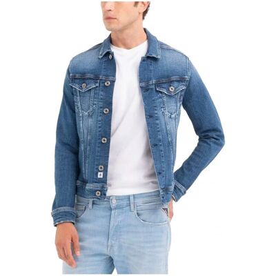 Replay Giacca in Denim Aged Denim Blu Medio 009 Replay Giacca in Denim Aged Denim Blu Medio 009