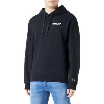 Replay Hoodie Size L, Black Men Sweatshirt - Hoodies Replay Hoodie Size L, Black Men Sweatshirt - Hoodies